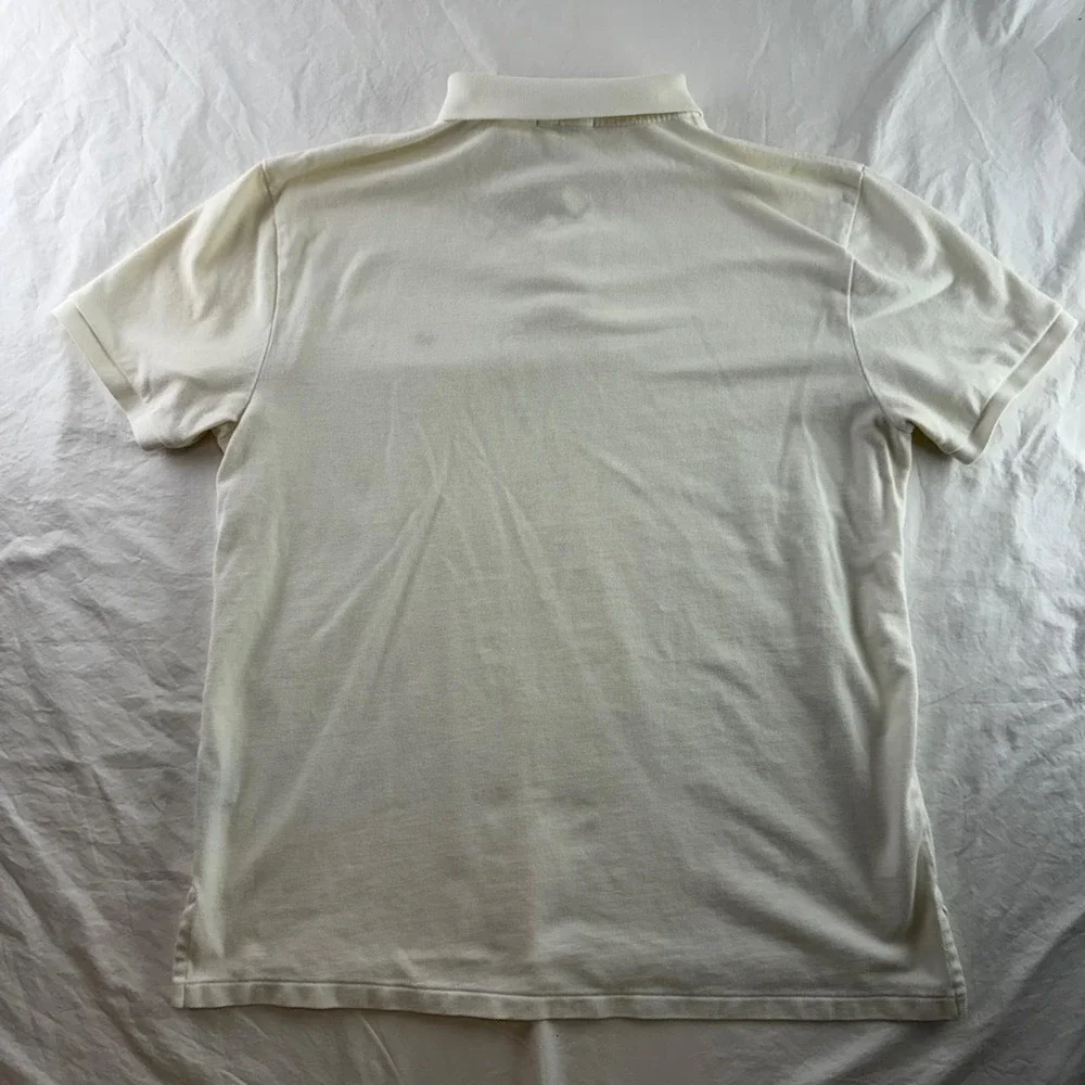 Polo Ralph Lauren White American Flag Logo Polo Shirt Mens XL Preppy Old Money
